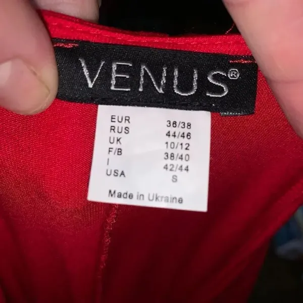 Venus ruched red knit S vacationcore stretchy maxi dress - Image 3