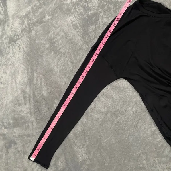 Lululemon Long Sleeve Top 8 Black Side Tie Lightweight Yoga Layering Drapey - Image 6