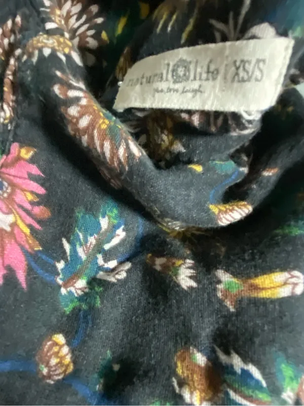 Dark‎ Floral Handkerchief Hem Skirt asymmetrical size XS/ small lagenlook boho - Image 5