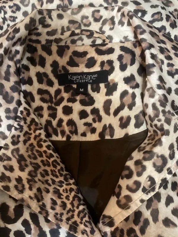 Karen Kane Leopard Print Raincoat - Image 3
