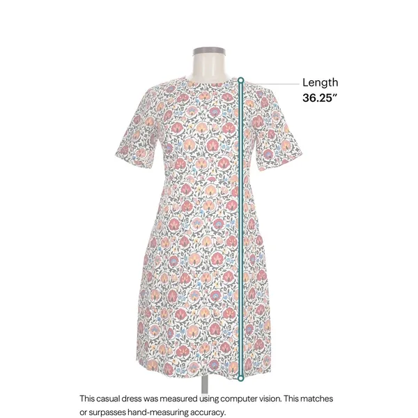 Boden Floral Shift Dress Womens 6L White Red Retro Mod Cotton Enchanted - Image 7