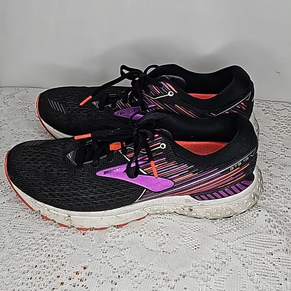 Brooks Adrenaline GTS 19 black purple running workout training athletic shoes 11 - Image 5