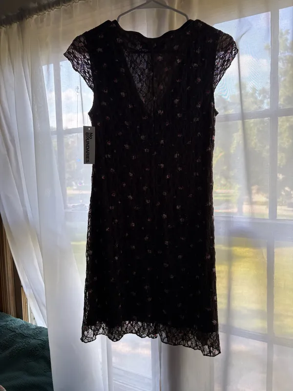 No Boundaries Brown Lace Mini Dress - Image 4