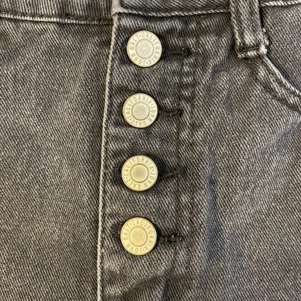 Brandy Melville Denim Button Fly Mini Skirt Womens Size‎ XS Black Streetwear - Image 4