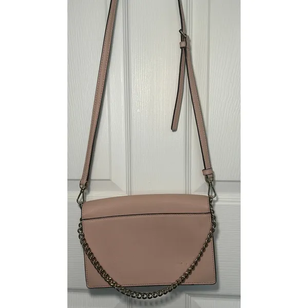 Kate‎ Spade Laurel Way Crossbody Pink Saffiano Gunmetal Chain Shoulder Bag Purse - Image 3