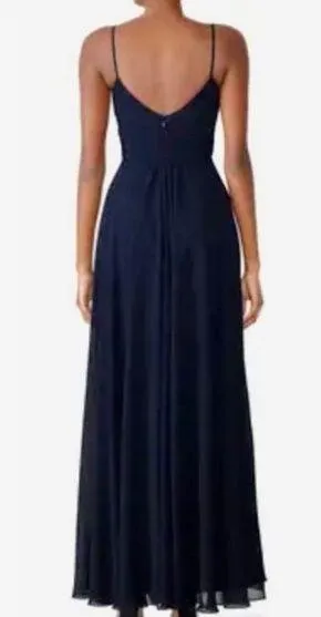 AMSALE Campbell Long Gown in Navy Navy Bridesmaid Dress Formal - Size 10 nwot - Image 2