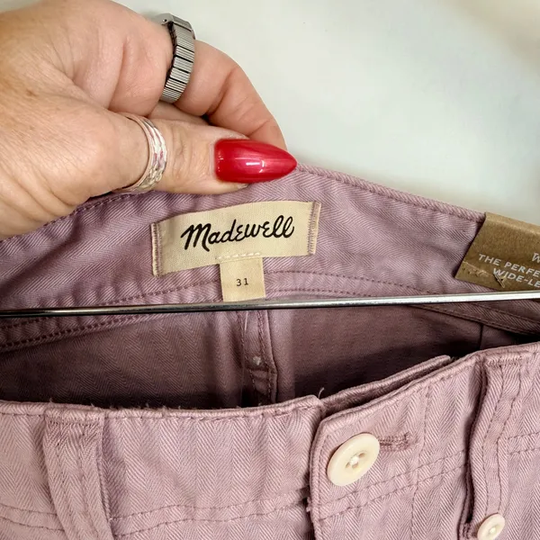 Madewell Perfect Vintage‎ Wide-Leg Pant Women 31 Grape High Rise Utility Edition - Image 7