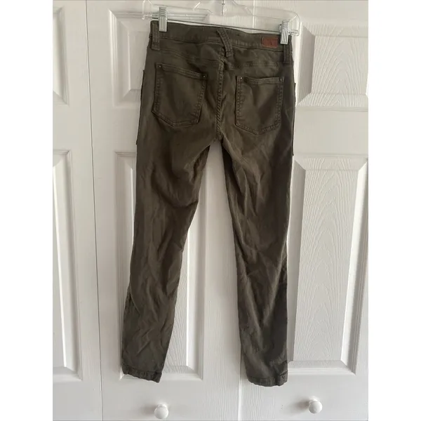 Joie Studded Cargo Skinny Pants Womens Size 23 Olive Green Edgy Moto Utility - Image 6