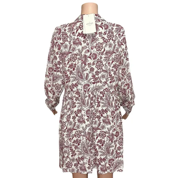 SÉZANE Leana Mini Dress, Ghalia Ecru Print, FR42/US10 - Image 8