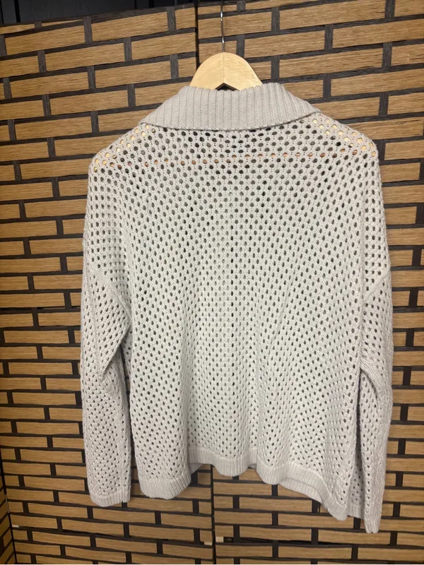 Maurices cream open knit button up cardigan size 1X - Image 2