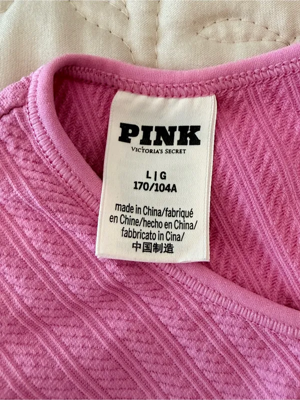 PINK Ribbed Long Sleeve Top in Bright Pink - Image 5