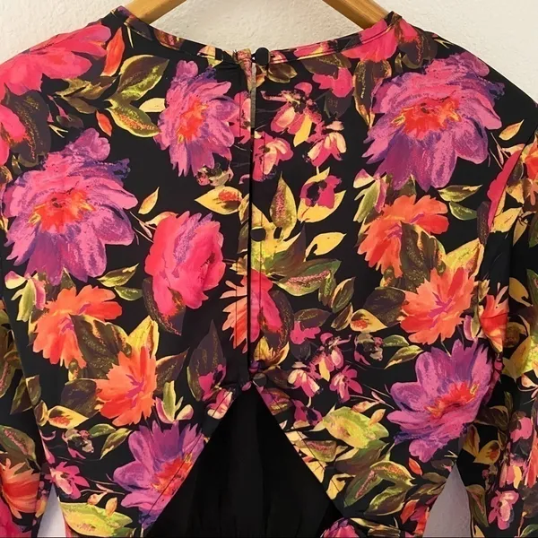 For Love & Lemons Dakota Long‎ Sleeve Ruched Floral Mini Dress Small NWT - Image 9