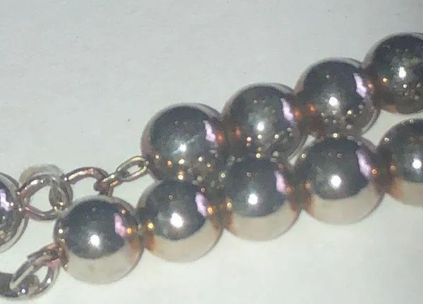 Vintage Silver Tone Metal Beaded Ball Beads Retro Boho Necklace - Image 9
