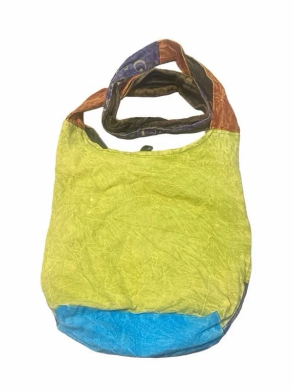 Vintage Peace Patchwork Hippie Hobo Bag Boho Slouchy Shoulder Purse - Image 3
