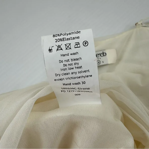 House of CB Sirene Gathered Organza Mesh Dress Ivory, M - Image 11