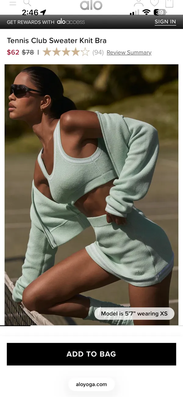 Alo Sweater all bra and skort - Image 2