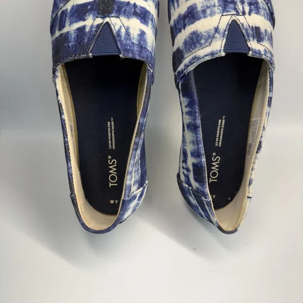 TOMS Women's Alpargata Flats Navy‎ Tie Dye Size 7 - Image 4