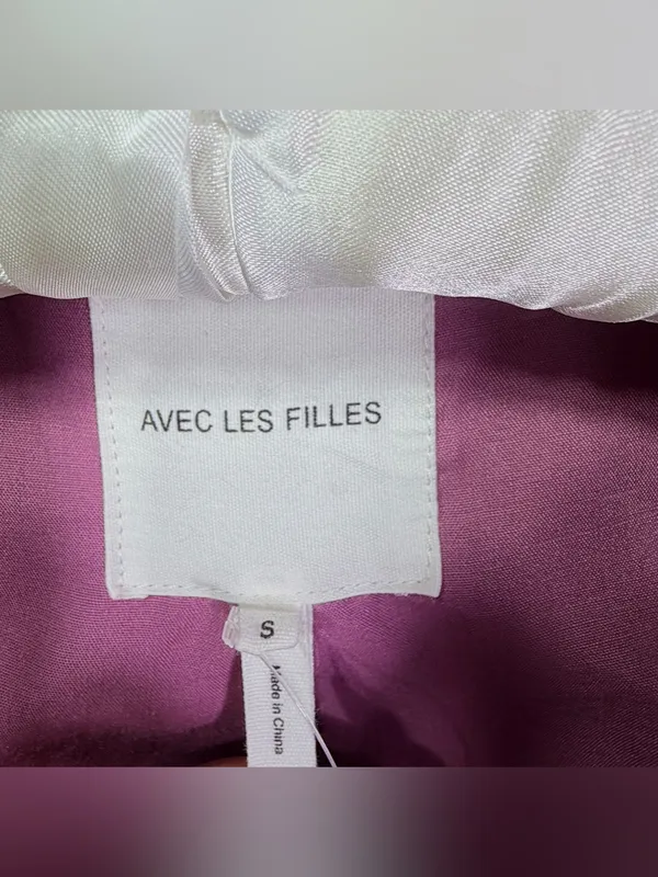 Anthropologie Avec Les Filles Women’s Pink Plaid Zip Crop Top Jacket Size Small - Image 4
