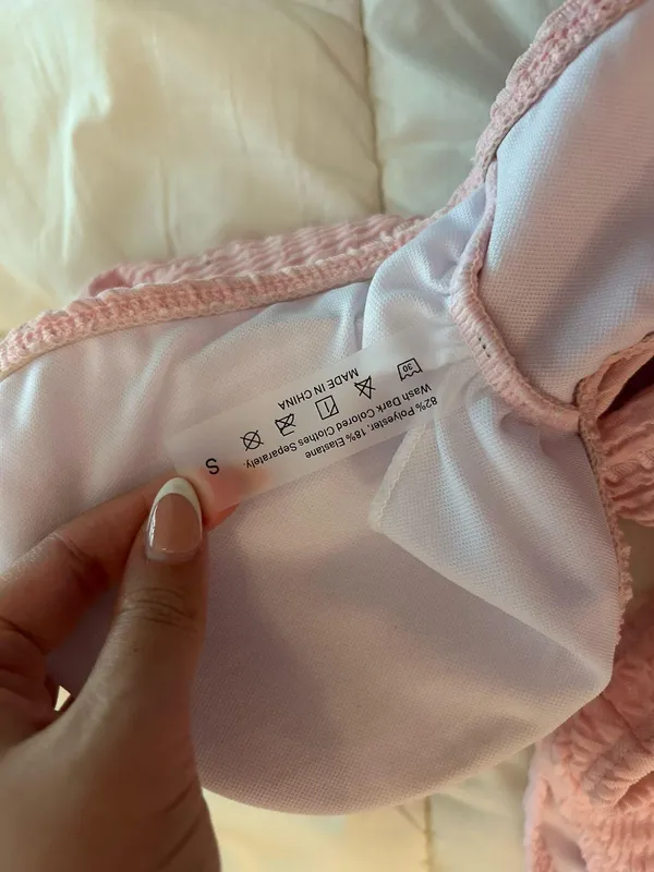 Shein Bikini Set Pink Strapless - Image 3