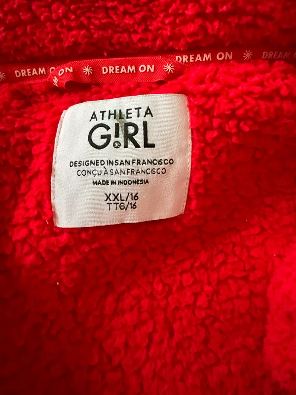 Athleta Bright Red Sherpa Jacket - Image 3