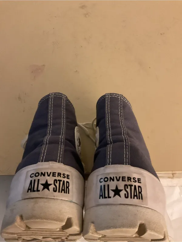 Converse women blue canvas Chuck Taylor platform high top sneakers US 6 - Image 8