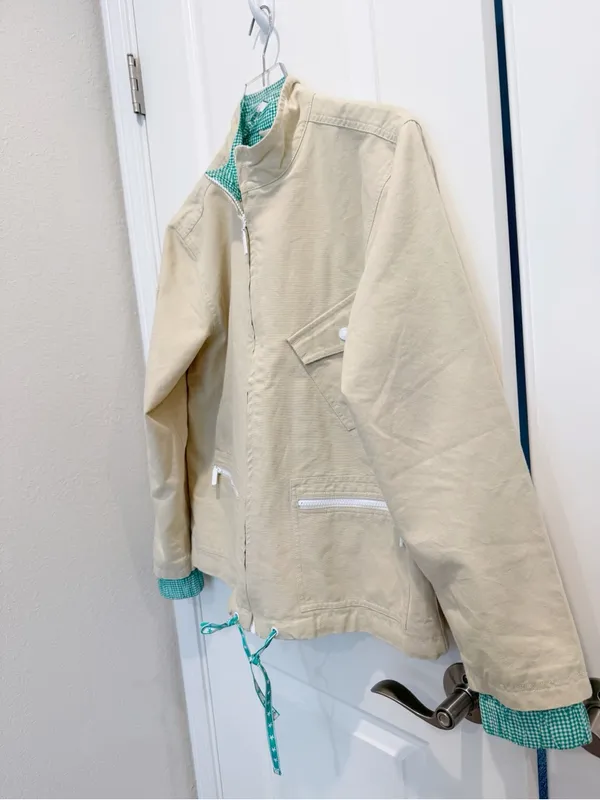 FREE PEOPLE WE THE‎ FREE Top Down Jacket in Khaki Chino Small NWOT Funnel Neck - Image 8