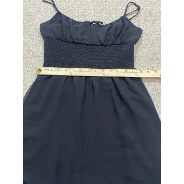 Aritzia Wilfred Black Smocked Mini Dress with Ruffle Hem Size M - Image 11