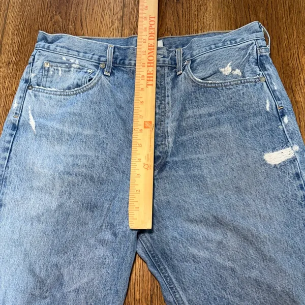 AGOLDE 90's‎ High Rise Loose Fit Distressed Jeans Light Wash Blue Size 30 Grunge - Image 5