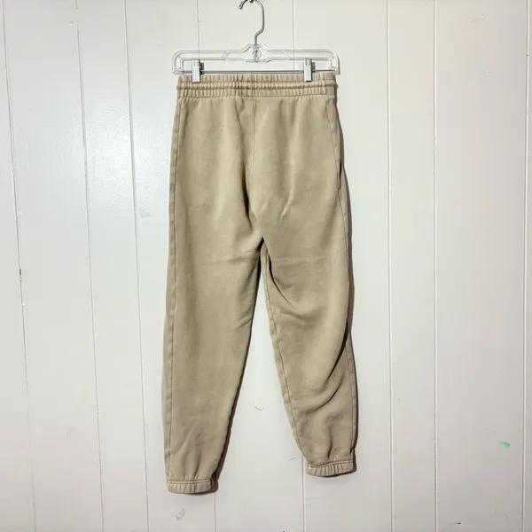TNA Aritzia Cozy Fleece Boyfriend Sweatpants XS Tan Khaki Joggers - Image 12