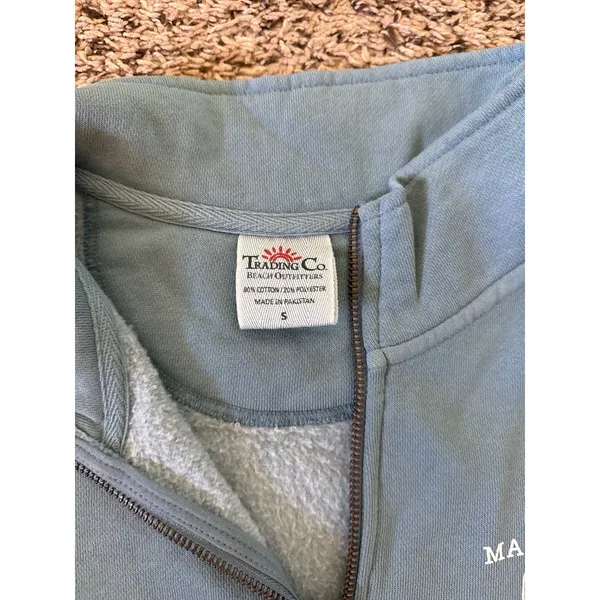 Madeira Beach Florida Blue Quarter Zip Sweatshirt Size Small - Image 6