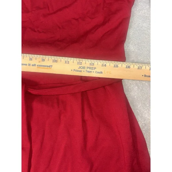 ll bean red‎ long sleeve belted midi dress size 10 reg - Image 9