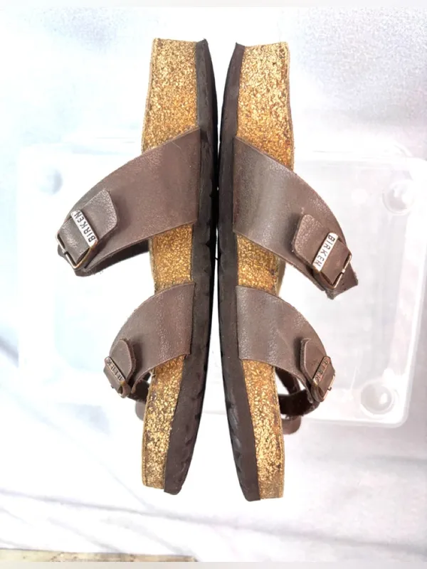 Birkenstock 9 40 Bohemian Brown Leather Cross-Strap Sandals - Image 6