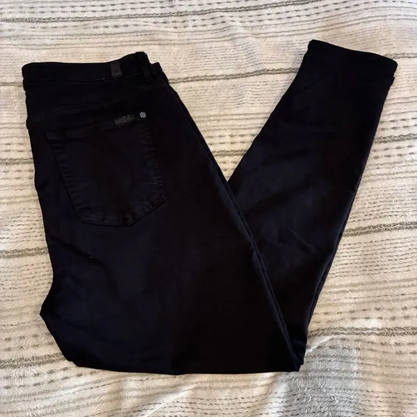Seven For All Mankind WOMEN’s Black High Waist Ankle Skinny Jeans Size 32 EUC - Image 4