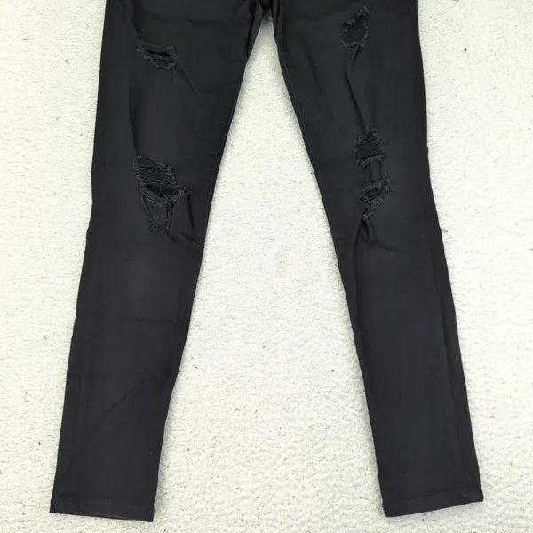 Joe's Jeans The Icon Mid Rise Skinny Ankle Black‎ Distressed Ripped Womens 29 - Image 4