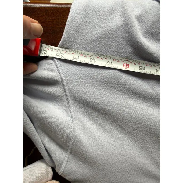 Aerie Light Blue Quarter-Zip Pullover Sweatshirt with Kangaroo Pocket - Image 7