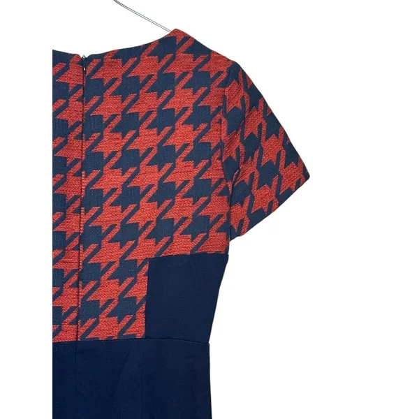 Anthropologie Hutch Women Sheath Dress Houndstooth Career‎ Short Sleeve Size 4 - Image 8