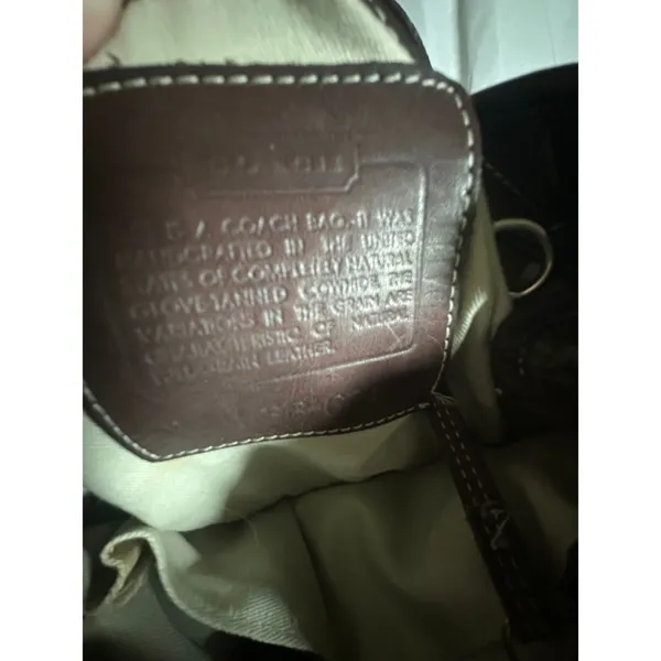 VTG Y2K Coach Signature C Canvas Leather Tote Bag Brown Tan 6366 - Image 7