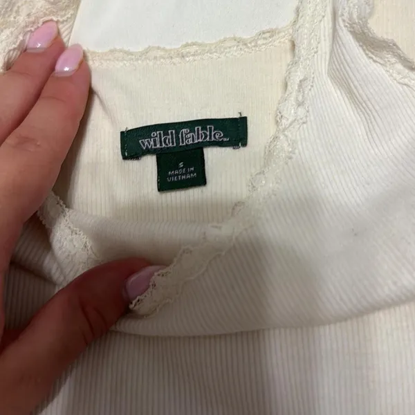 Wild Fable White Lace Trim Tank - Image 3