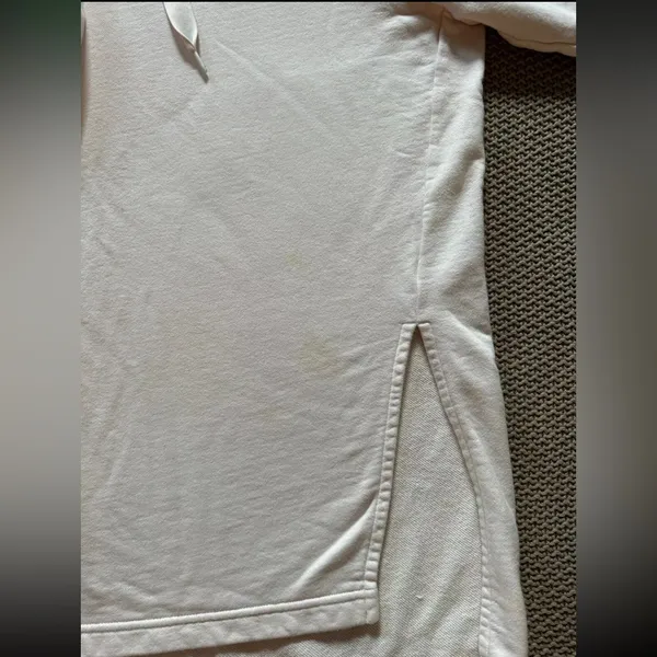 ATHLETA Pullover Yogi High Low Sweatshirt Pearl White Hoodie Long‎ Size Small - Image 5