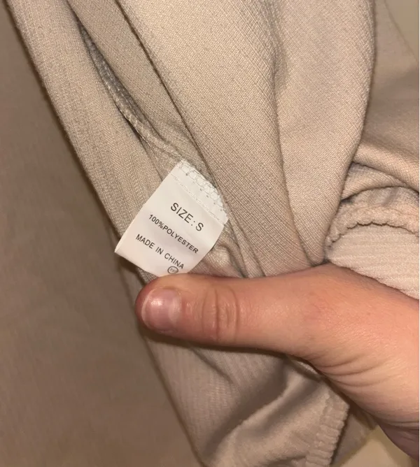 Tan ribbed oversized shirt jacket - Image 3