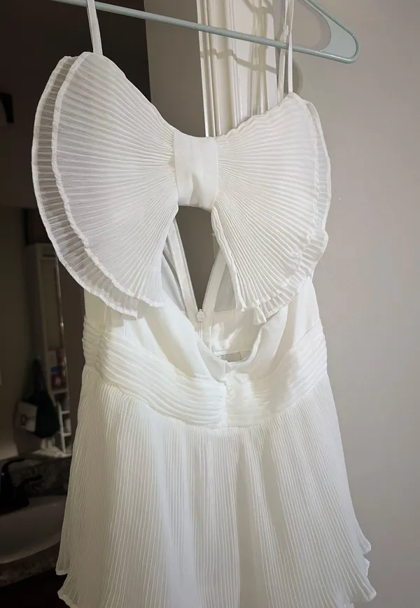 Bow ruffle White Maxi Dress  - Image 3