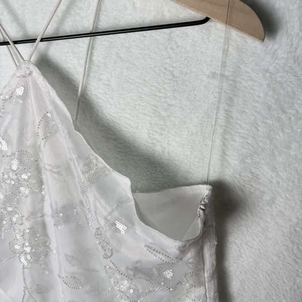 Peppermayo Rumi Beaded Mini Dress White Women's US Size 12 - Image 4