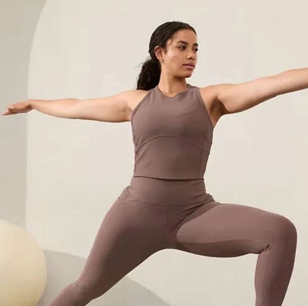 New Athleta L Salutation Rib Mix Tank Smoky Rose Large - Image 7