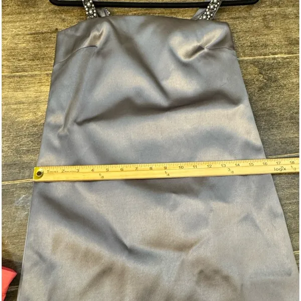 Kate Spade satin mini‎ dress with beaded straps Gray Size 0 - Image 13