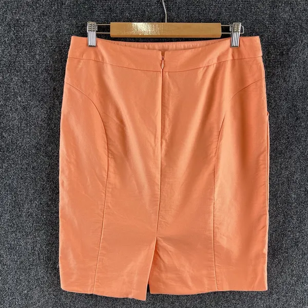 J.Crew Women's Coral Salmon Pink Pencil Skirt Size 8 100% Cotton Retail $75 - Image 8