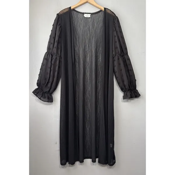 Ember Sheer Duster Size XL Black Dark Romantic Cardigan Fairy Grunge Whimsigoth - Image 2