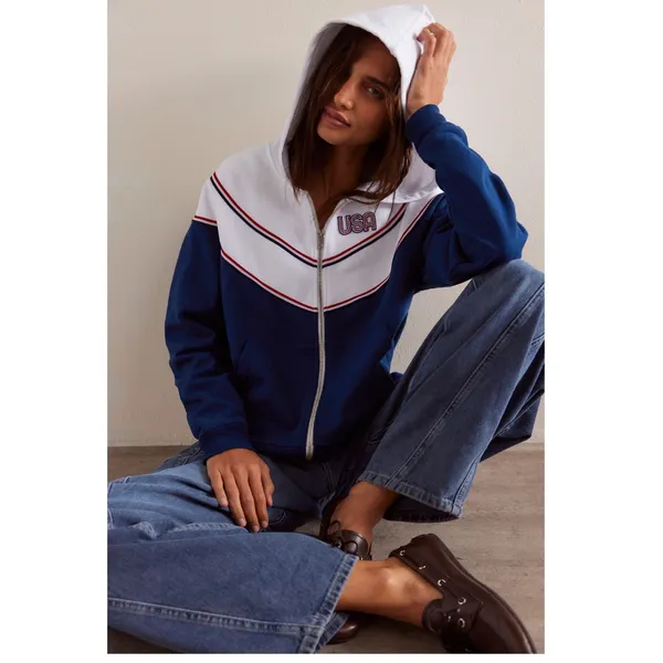 Free People American Track Zip Hoodie - Image 8