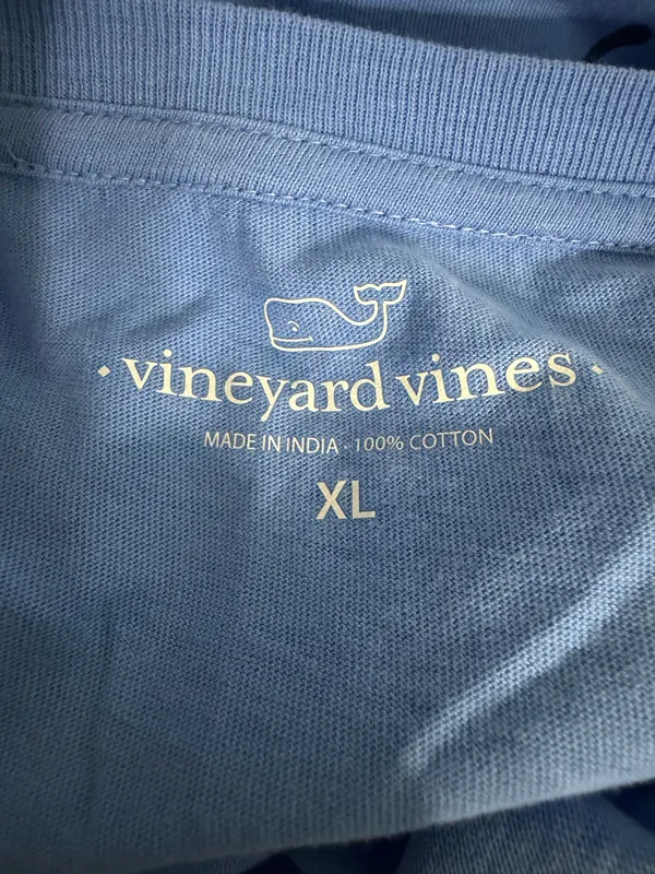 Vineyard Vines Logo Graphic Long Sleeve Light Blue T Shirt - Image 4