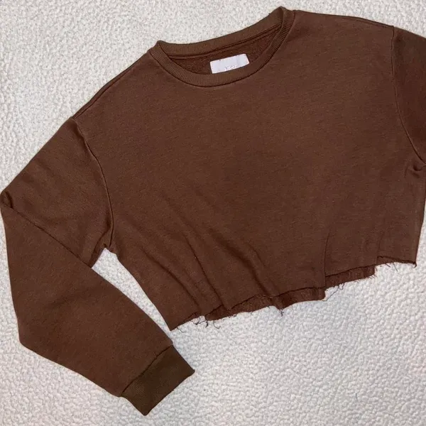 Charlotte Russe Brown Cropped Crewneck Sweatshirt - Image 2
