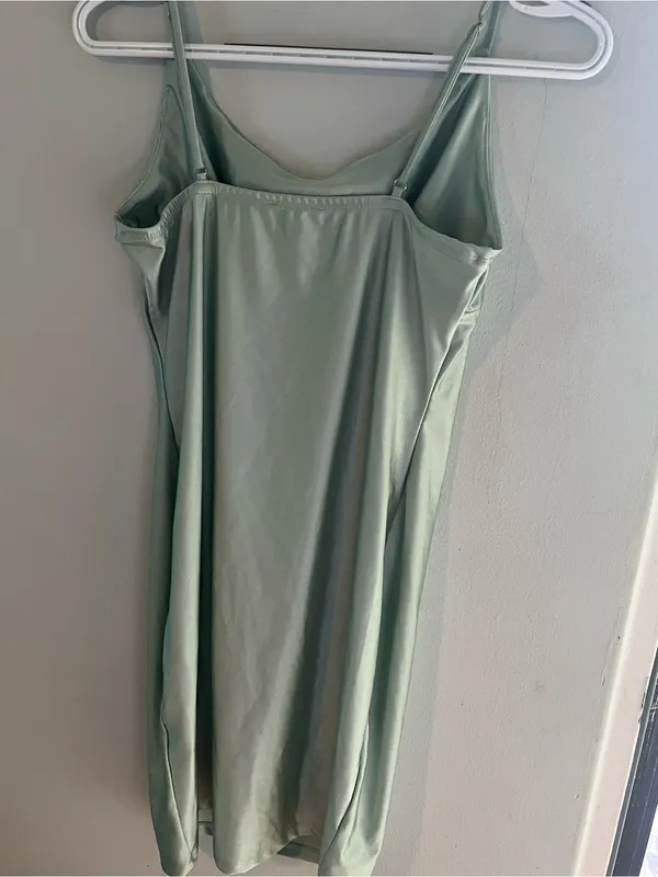iris Mint Slip Mini Dress with Adjustable Spaghetti Straps - Image 4